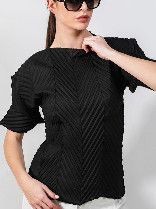 Damen Bluse mit 3/4 Ärmel Schwarze