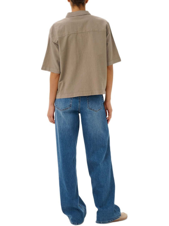 Kaffe Short Sleeve Women's Shirt Olive