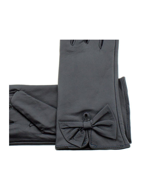 Blaue Damen Lederhandschuhe