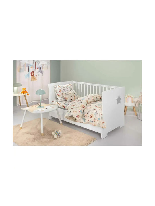 Guy Laroche Set Lenjerii De Pat Pentru Pătuț Bumbac Jungle Bej 115x170cm 3 Bucăți