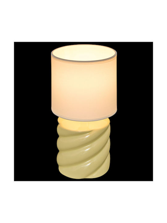 Noly Ceramic Table Lamp for E14 Fitting with Yellow Shade and Base