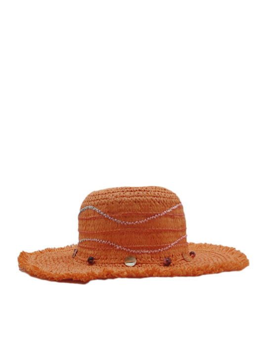 Brims and Trims Women's Wicker Hat Orange
