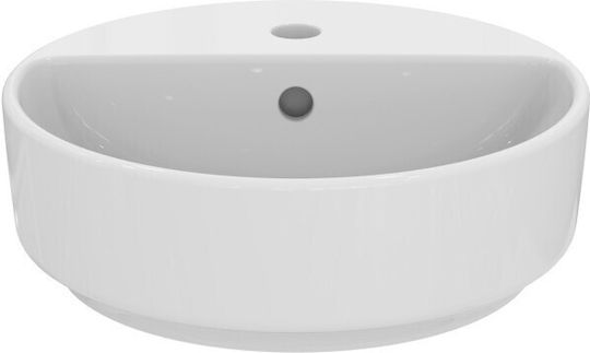 Ideal Standard I.life Επικαθήμενος Νιπτήρας Πορσελάνης με Μπαταρία 40x40cm Ideal Standard I.life Επικαθήμενος Νιπτήρας Πορσελάνης με Μπαταρία 40x40cm