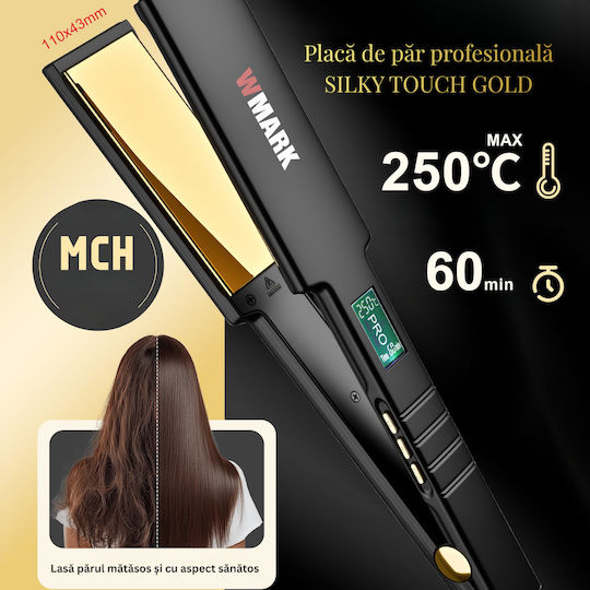 Birai Silky Touch Gold Placă Profesională de Îndreptat Părul Nano Titan 80-250°C Lcd Încălzire Rapidă Neagră