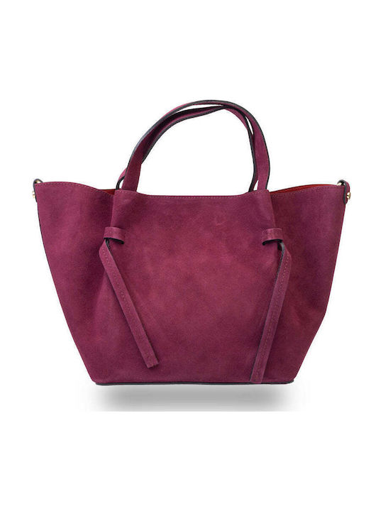 Geantă de Mână din Piele pentru Femei Suede Plum