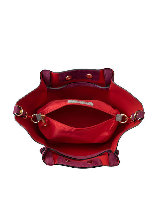 Geantă de Mână din Piele pentru Femei Suede Plum