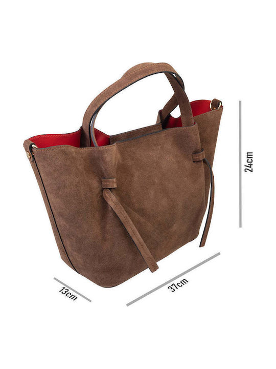 Leder Damen Handtasche Wildleder Braune
