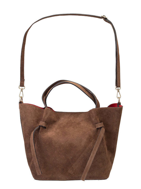 Leder Damen Handtasche Wildleder Braune