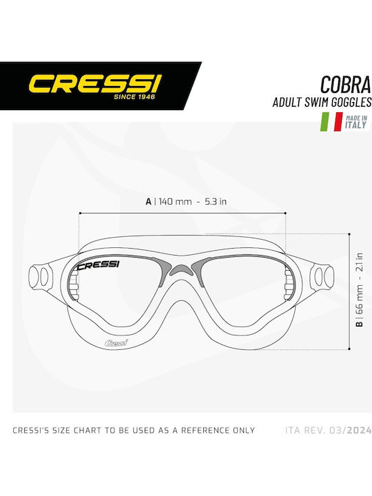 CressiSub Cobra Adult Black Swimming Goggles