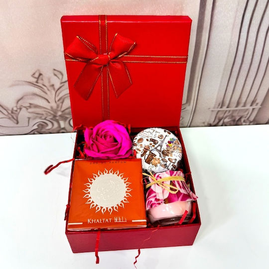 Epso Set Cadou Femei Parfum Arabian Oglindă Săpun Lumânare Parfumată cu Trandafir În Cutie Elegantă