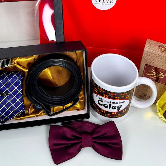 Set Gentleman Pachet Cel Mai Bun Coleg Set Cravată Ac Pin Butoni Curea Cană Personalizată Papion Parfum În Geantă Cadou