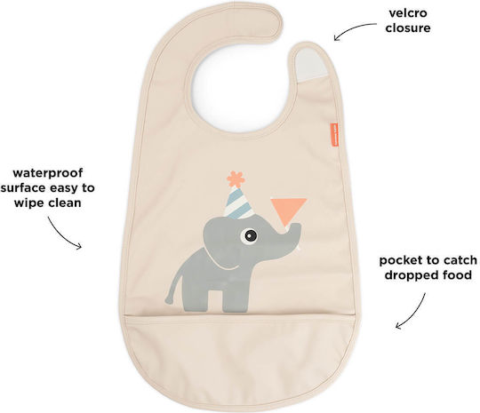 Done by Deer Celebration Waterproof Fabric Bib with Hoop & Loop Fastener & Pocket Sand