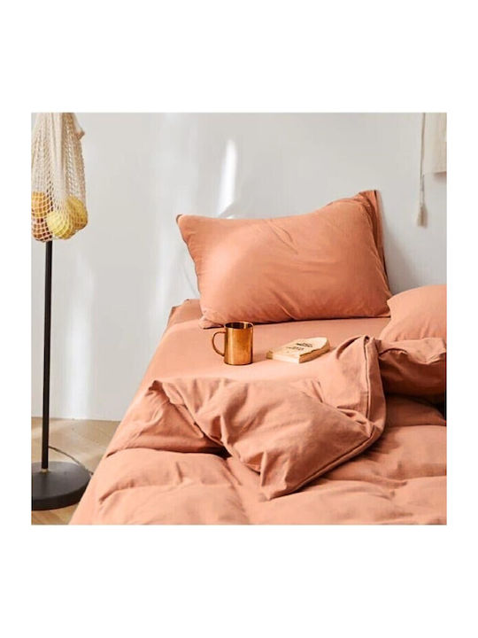 Kotonia Home Set Huse Pentru Pilote 100% Bumbac 150x200cm Simplă Cu Față De Pernă Cacao