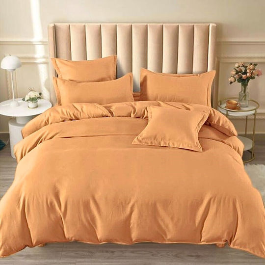 Kotonia Home Set Huse Pentru Pilote 100% Bumbac 150x200cm Simplă Cu Față De Pernă Cacao