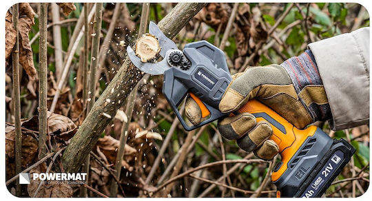 Powermat Battery Pruner Brushless 21V 2x2Ah with Maximum Cutting Diameter 30mm in Carrying Case