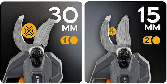 Powermat Battery Pruner Brushless 21V 2x2Ah with Maximum Cutting Diameter 30mm in Carrying Case