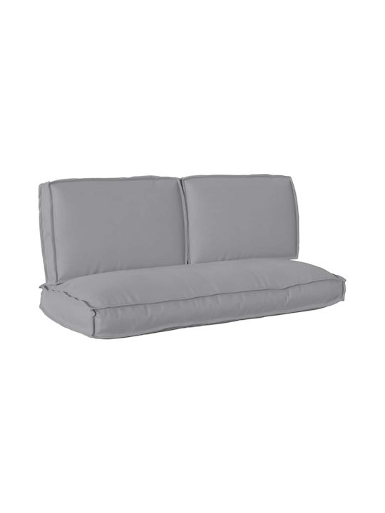 vidaXL Waterproof Garden Chair Cushion with Backrest Oxford Grey 3 Pieces