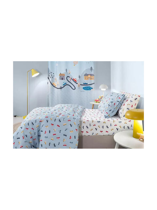 Guy Laroche Set Kids Sheets Cotton Roadtrip Sky 165x250cm 3 Pieces