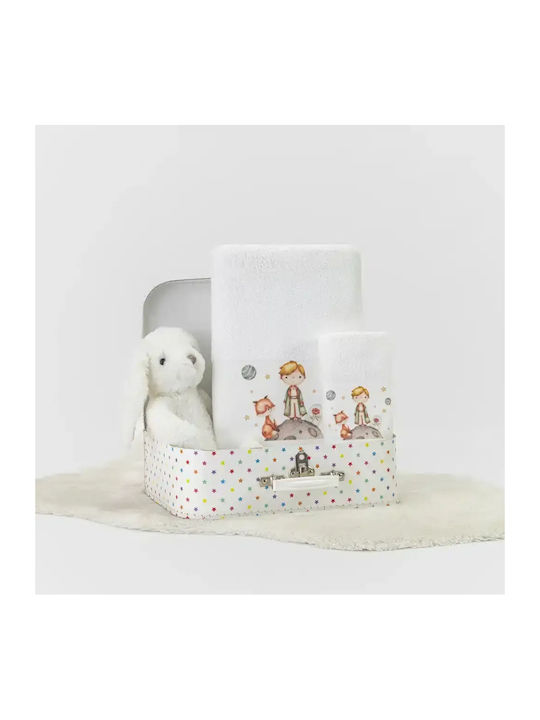 Borea Set of Baby Towels 2pcs Little Prince White 30x50cm