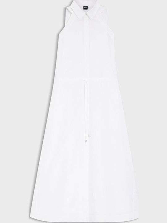 Summer Midi Sleeveless Dress White