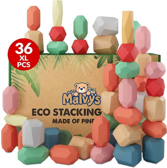 Malvys Wooden Stacking Toy for 3+ Months