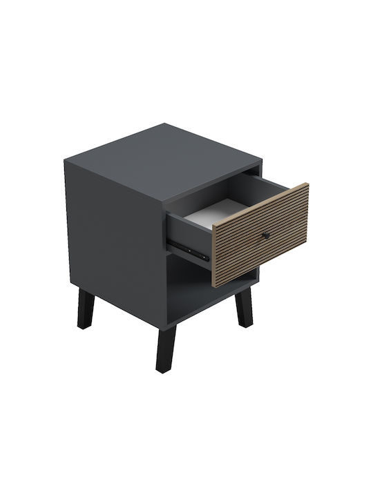 Bedside Table Tuscany Wooden Beige 40x40x55cm