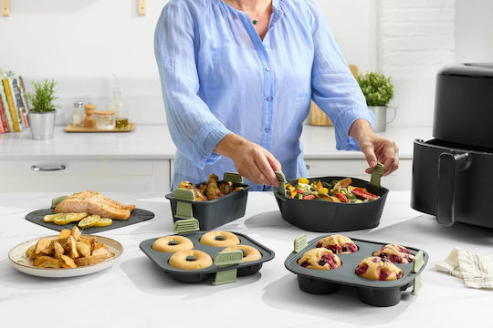 Βάση Ψήσιμο Φριτέζα Ζεστό Αέρα Lekue 1010156 22x22 Cm 20/+220°c Σιλικόνη Γκρι