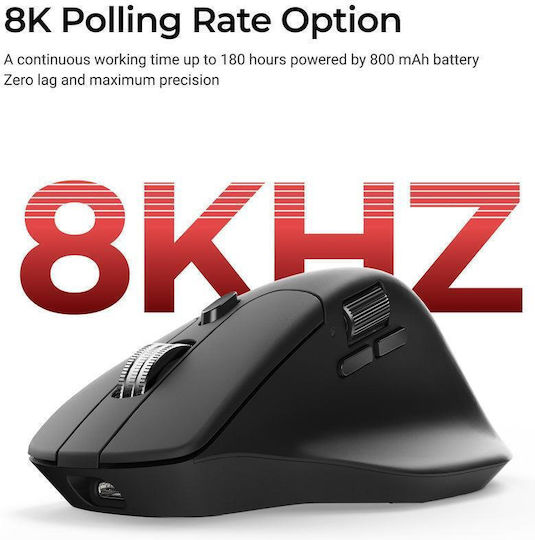 Keychron M6S-A23 Wireless Ergonomic Bluetooth Mouse Black
