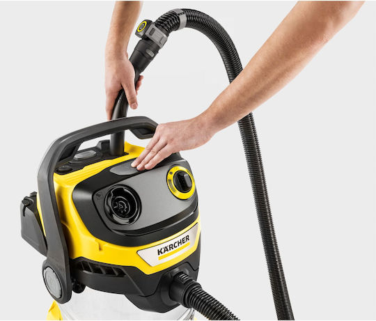 Karcher WD 5 Control S 25/5/22 Nass-Trocken Staubsauger 1200W mit Edelstahl Behälter 25lt