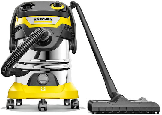 Karcher WD 5 Control S 25/5/22 Nass-Trocken Staubsauger 1200W mit Edelstahl Behälter 25lt