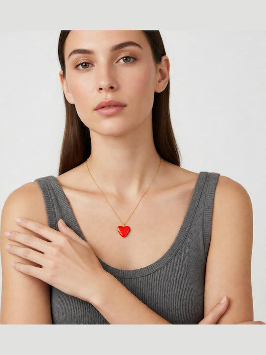 Sevastiana Necklace With Red Heart Design