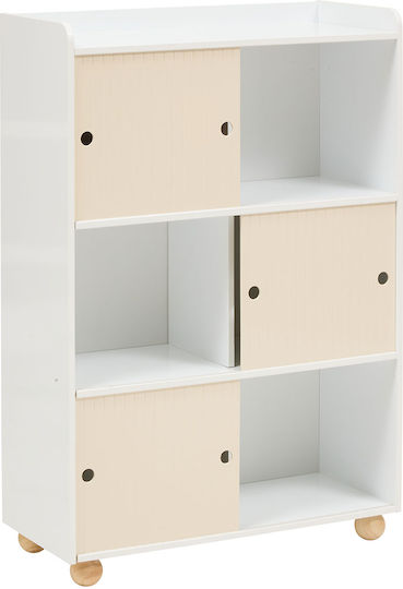 A-s Bouli Βιβλιοθήκη Δαπέδου Ξύλινη Μπεζ 69.5x30x101cm