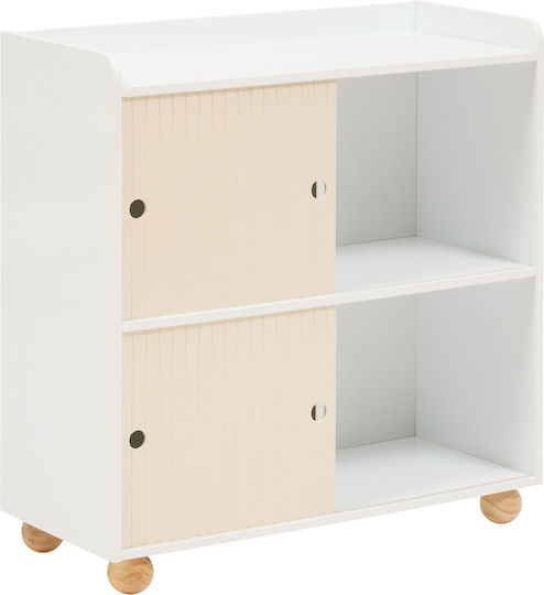 A-s Bouli Βιβλιοθήκη Δαπέδου Ξύλινη Μπεζ 60x30x75.5cm