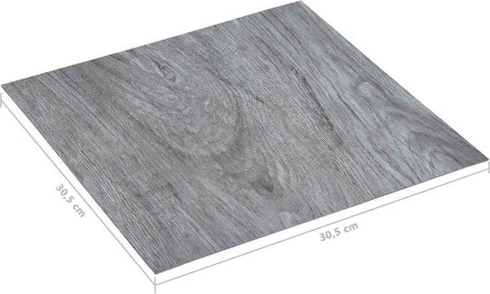 vidaXL Set Plastic Floor PVC With 55 Tiles 1.5mm L30.5xW30.5cm Gray