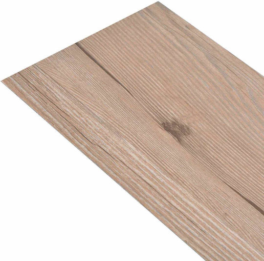 vidaXL Set Plastic Floor PVC with 36 Tiles 2mm M91.5xP15cm Brown