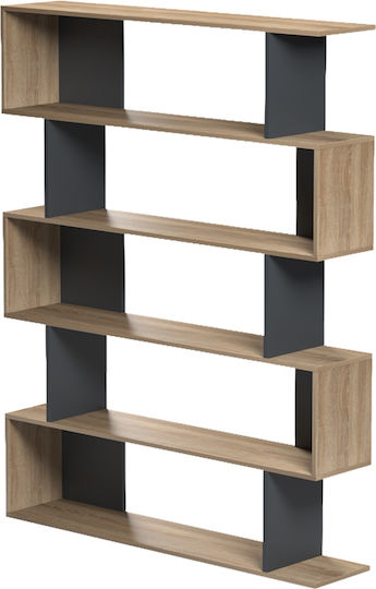 Bookcase Tetri Sonoma-Anthracite 121.8x25.4x158.8cm