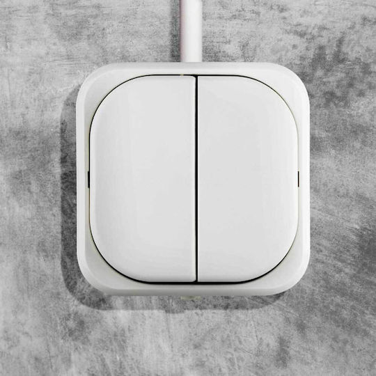 Popp Waterproof Recessed Wall Switch with Turquoise Frame