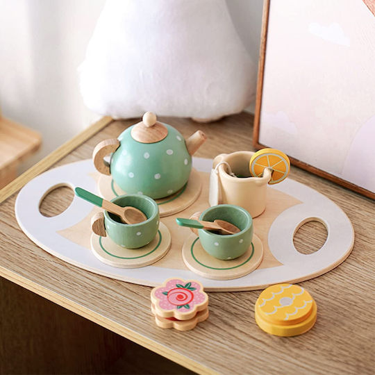 Malvys Malvys Teeservice Spielzeug aus Holz 15 Stück