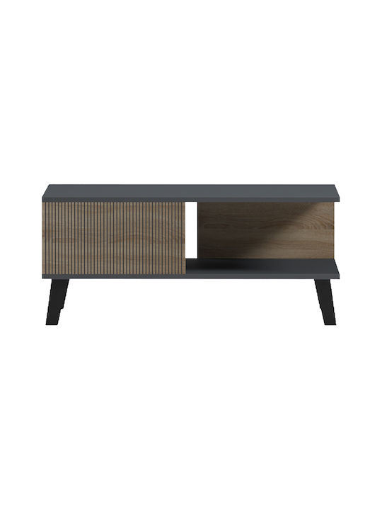 Rectangular Central Coffee Table Tuscany from Solid Wood with Lifting Mechanism Anthracite W83xL54xH34cm