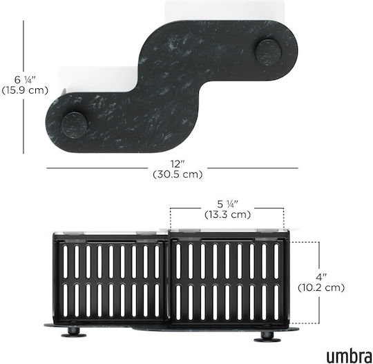 Umbra Wall Mounted Bathroom Shelf Plastic 30x13x13cm Black