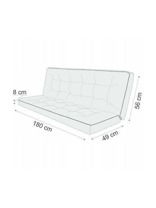 Garden Sofa Cushion with Backrest Gray
