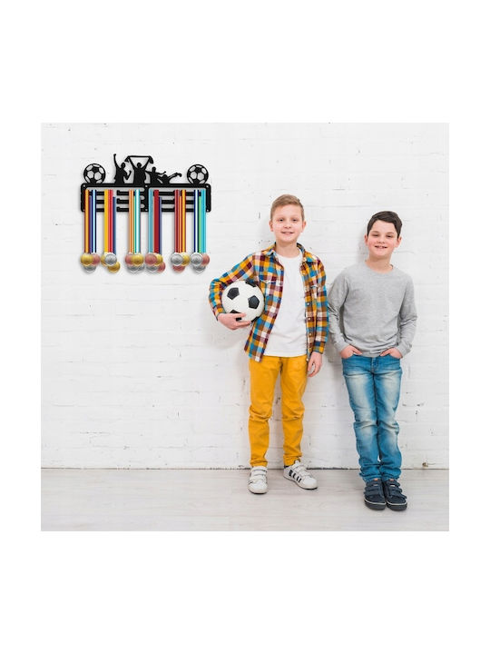 Agățătoare De Perete Metalică Cu 12 Compartimente Neagră 29x13cm