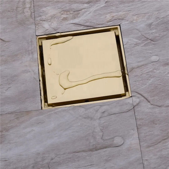 Sifon Dublu De Alamă Pentru Chiuvetă Cu Dimensiunea 10x10cm Bronz