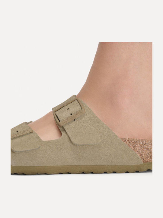 Γυναικεία Σανδάλια Χακί Narrow Fit
