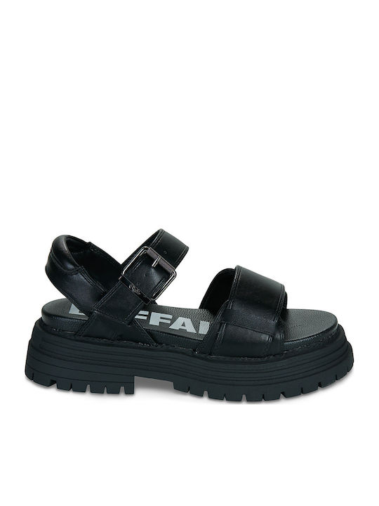 Damen Flache Sandalen Schwarz