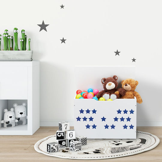 Relaxdays Cutie Depozitare Jucării Din Țesătură Albă 40x60x30cm