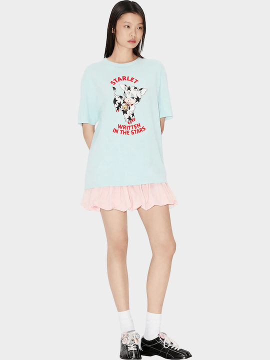 Cartoon Women's T-shirt Aqua