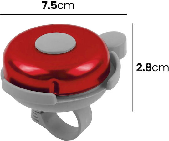 Avizar Clopot Mediu din Aluminiu pentru Bicicletă Ghidon Standard Roșu