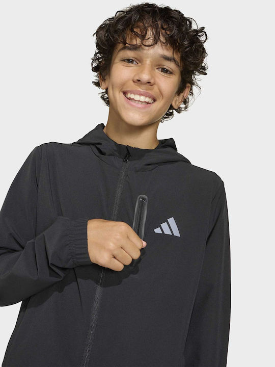 Kids Sweatshirt Cardigan with Hood Black