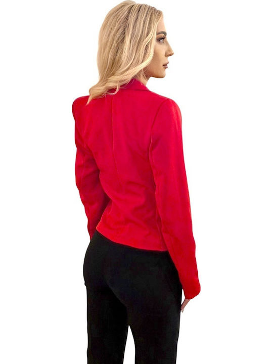 Kurzes Damen Blazer Rot
